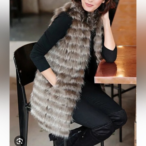 donna salyers fabulous furs Jackets & Blazers - Fabulous Fur Longline Vest sz. L